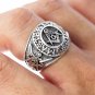 925 Sterling Silver Freemason Masonic Master Mason Compass Ring