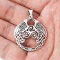 925 Sterling Silver Viking Odin's Huginn and Muninn Raven Pendant