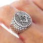 925 Sterling Silver Freemason Masonic Mason Freemasonry Compass Signet Ring