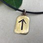 Handcrafted Bronze Viking Runic Tiwaz Teiwaz God Tyr Futhark Letter Antique Finish Pendant