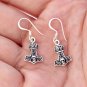 925 Sterling Silver Viking Thor Hammer Mjolnir Skull Dangle Earrings Set
