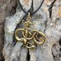 Handcrafted Bronze Viking Dragon Jormungand Urnes Style Large Amulet Pendant