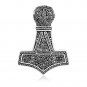 925 Sterling Silver Thor Hammer Mjolnir Viking Mammen Style Knotwork Pendant