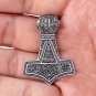 925 Sterling Silver Thor Hammer Mjolnir Viking Mammen Style Knotwork Pendant