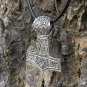 925 Sterling Silver Thor Hammer Mjolnir Viking Mammen Style Knotwork Pendant