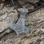 925 Sterling Silver Thor Hammer Mjolnir Viking Mammen Style Knotwork Pendant