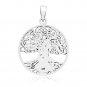 925 Sterling Silver Viking Norse Tree of Life Yggdrasil Yin Yang Round Pendant