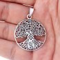 925 Sterling Silver Viking Norse Tree of Life Yggdrasil Yin Yang Round Pendant