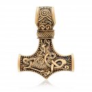 Handcrafted Bronze Viking Knotwork Thor Hammer Mjolnir Legendary Amulet Pendant