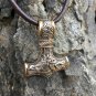 Handcrafted Bronze Viking Knotwork Thor Hammer Mjolnir Legendary Amulet Pendant