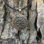 Handcrafted Bronze Vegvisir Viking Compass Runes Futhark Amulet Pendant
