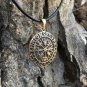 Handcrafted Bronze Vegvisir Viking Compass Runes Futhark Amulet Pendant