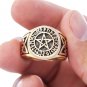 Bronze Pentagram Viking Norse Runes Celtic Knot Wiccan Pagan Handcrafted Ring