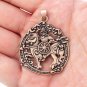 Handcrafted Bronze Odin Riding Sleipnir Horse Kolovrat Shield Viking Amulet Pendant