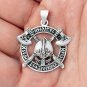 925 Sterling Silver Viking Helmet and Axes Pendant with Norse Runes