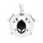 925 Sterling Silver Viking Helmet and Axes Pendant with Norse Runes