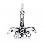 925 Sterling Silver Viking Horse Sleipnir Thor Hammer Norse Amulet Pendant