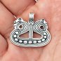 925 Sterling Silver Viking Longship Drakkar Ship Longboat Norse Charm Pendant