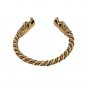 Bronze Viking Wolf Jormungand Norse Spiral Twisted Bangle Bracelet