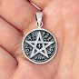 925 Sterling Silver Tetragrammaton Pentagram Pentacle Solid Charm Pendant