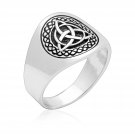 925 Sterling Silver Celtic Infinity Knots Triquetra Band Ring