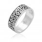 925 Sterling Silver Celtic Irish Triquetra Knot Band Ring