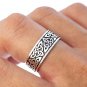 925 Sterling Silver Celtic Irish Triquetra Knot Band Ring