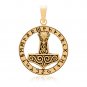 Handcrafted Bronze Thor Hammer Mjolnir Runes Viking Jewelry Charm Pendant