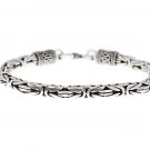 925 Sterling Silver Viking King's Byzantine Solid Bali Handmade Chain Bracelet
