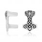 925 Sterling Silver Viking Beard Hair Bead Dreadlocks Mjolnir with Odin