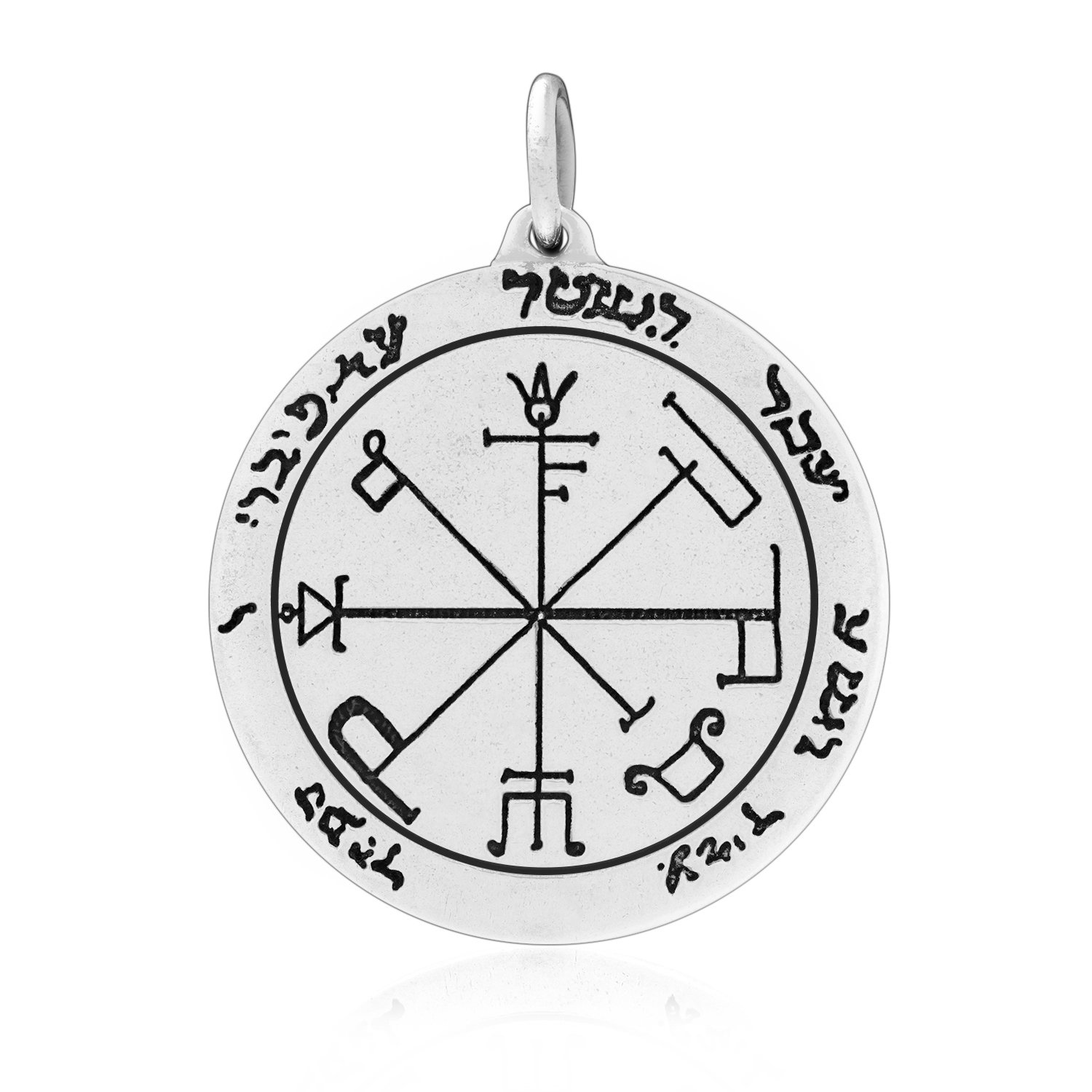 Sterling Silver The Sixth Pentacle of Saturn Key Seal of Solomon Talisman Protection Pendant