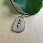 925 Sterling Silver Viking Runic Ansuz Futhark Letter Antique Finish Pendant