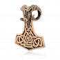Handcrafted Bronze Viking Thor Hammer Mjolnir Ram Goat Head Valknut Knotwork Pendant