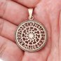 Handcrafted Bronze Sonnenrad Black Sun Wheel Viking Runes Futhark Pagan Pendant