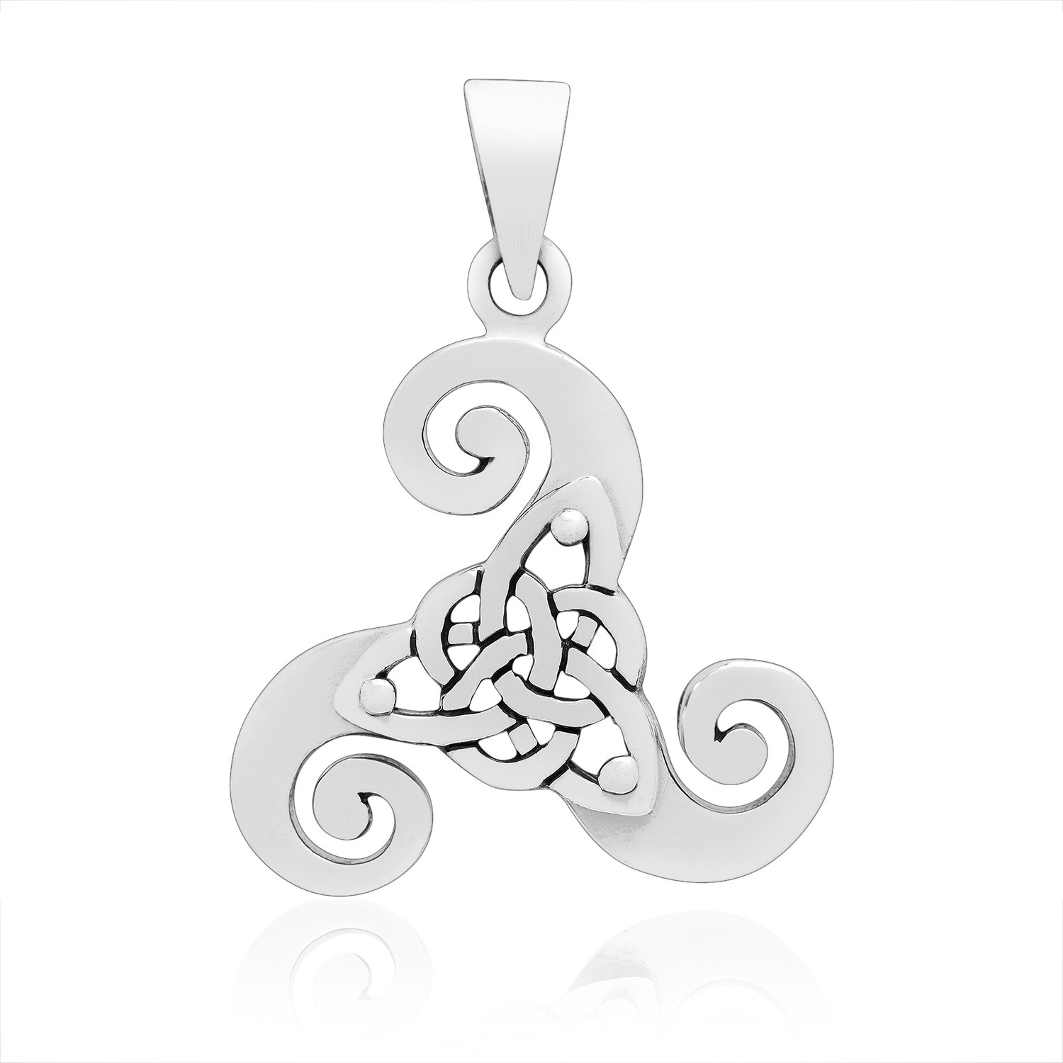 925 Sterling Silver Celtic Triskele Triskelion Pagan Knotwork Amulet Pendant