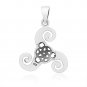 925 Sterling Silver Celtic Triskele Triskelion Pagan Knotwork Amulet Pendant