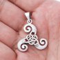 925 Sterling Silver Celtic Triskele Triskelion Pagan Knotwork Amulet Pendant