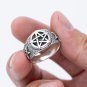 925 Sterling Silver Pentacle Pentagram Satanic Wicca Signet Ring