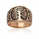 Bronze Viking Norse Tree of Life Yggdrasil Celtic Knotwork Band Ring