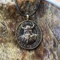 Handcrafted Bronze Viking Warrior Fighter Helmet with Runes Amulet Pendant