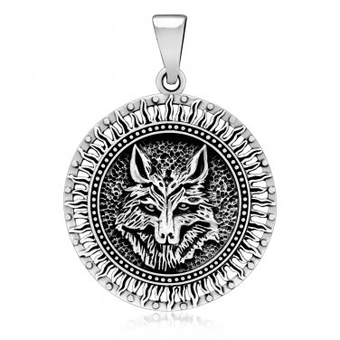 925 Sterling Silver Viking Wolf Fenrir Amulet Pagan Norse Pendant