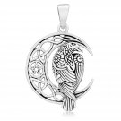 925 Sterling Silver Viking Norse Raven Celtic Pagan Knotwork Pendant