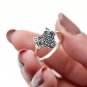 925 Sterling Silver Viking Wolf Fenrir Head Womens Ring