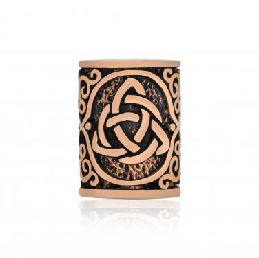 Bronze Viking Beard Hair Bead Dreadlocks Celtic Triquetra Pagan Knotwork