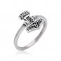 925 Sterling Silver Viking Thor Hammer Mjolnir Celtic Triquetra Womens Ring