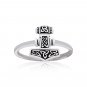 925 Sterling Silver Viking Thor Hammer Mjolnir Celtic Triquetra Womens Ring