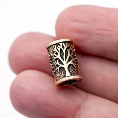 Bronze Viking Beard Hair Bead Dreadlocks Tree of Life Celtic Yggdrasil