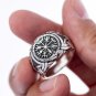 925 Sterling Silver Viking Vegvisir Compass Jormungand Mammen Ring
