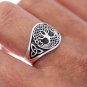 925 Sterling Silver Tree of Life Viking Yggdrasil Celtic Triquetra Knot Pagan Ring