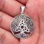925 Sterling Silver Celtic Triquetra Knot with Viking Yggdrasil Pagan Pendant
